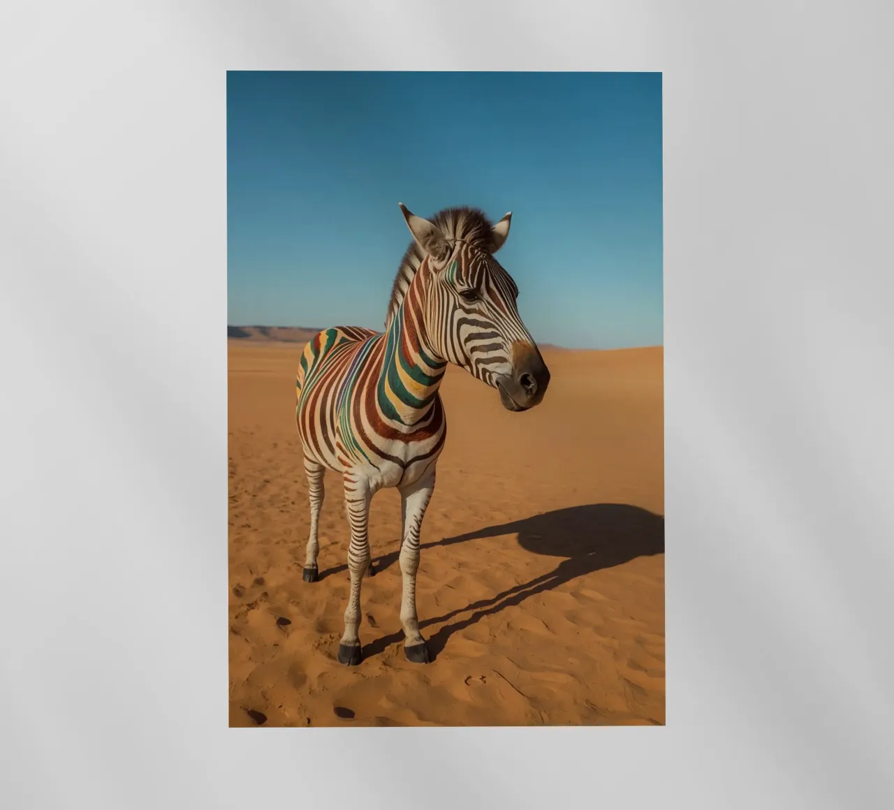 Zebra con strisce colorate nel deserto pellicola backlit da DesignDoodle
