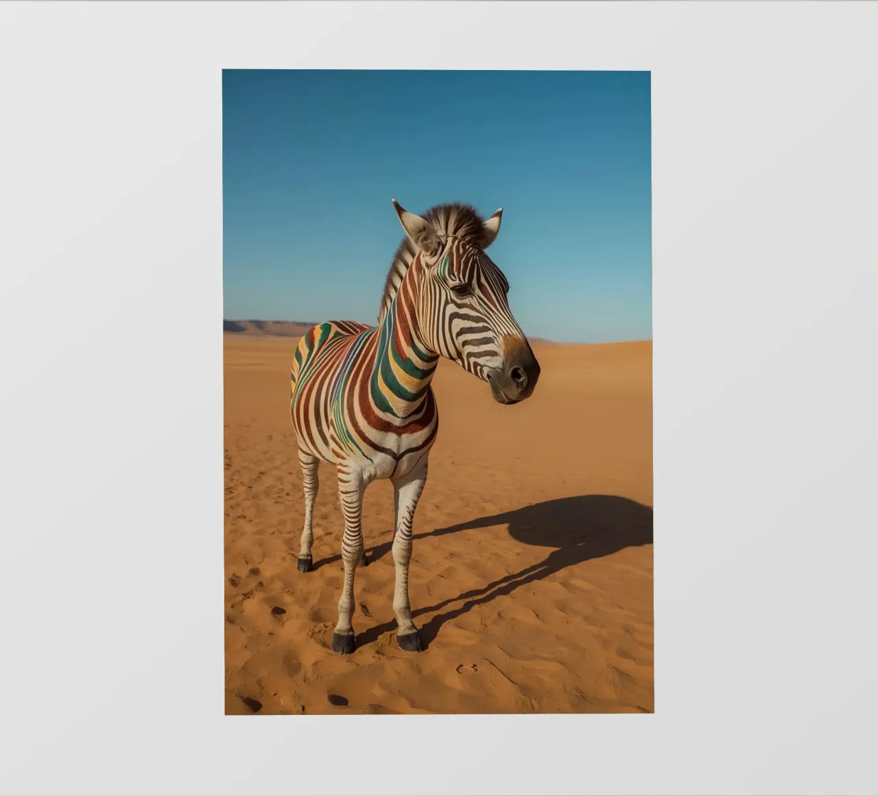 Zebra con strisce colorate nel deserto pellicola backlit da DesignDoodle