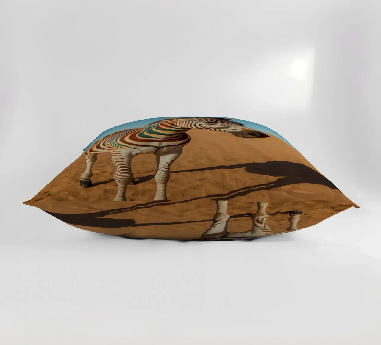 Zebra con strisce colorate nel deserto cuscino da DesignDoodle