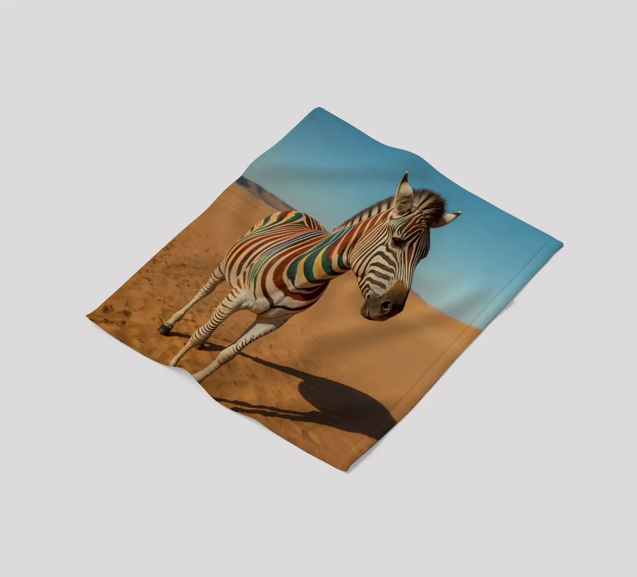 Zebra con strisce colorate nel deserto coperta in pile da DesignDoodle