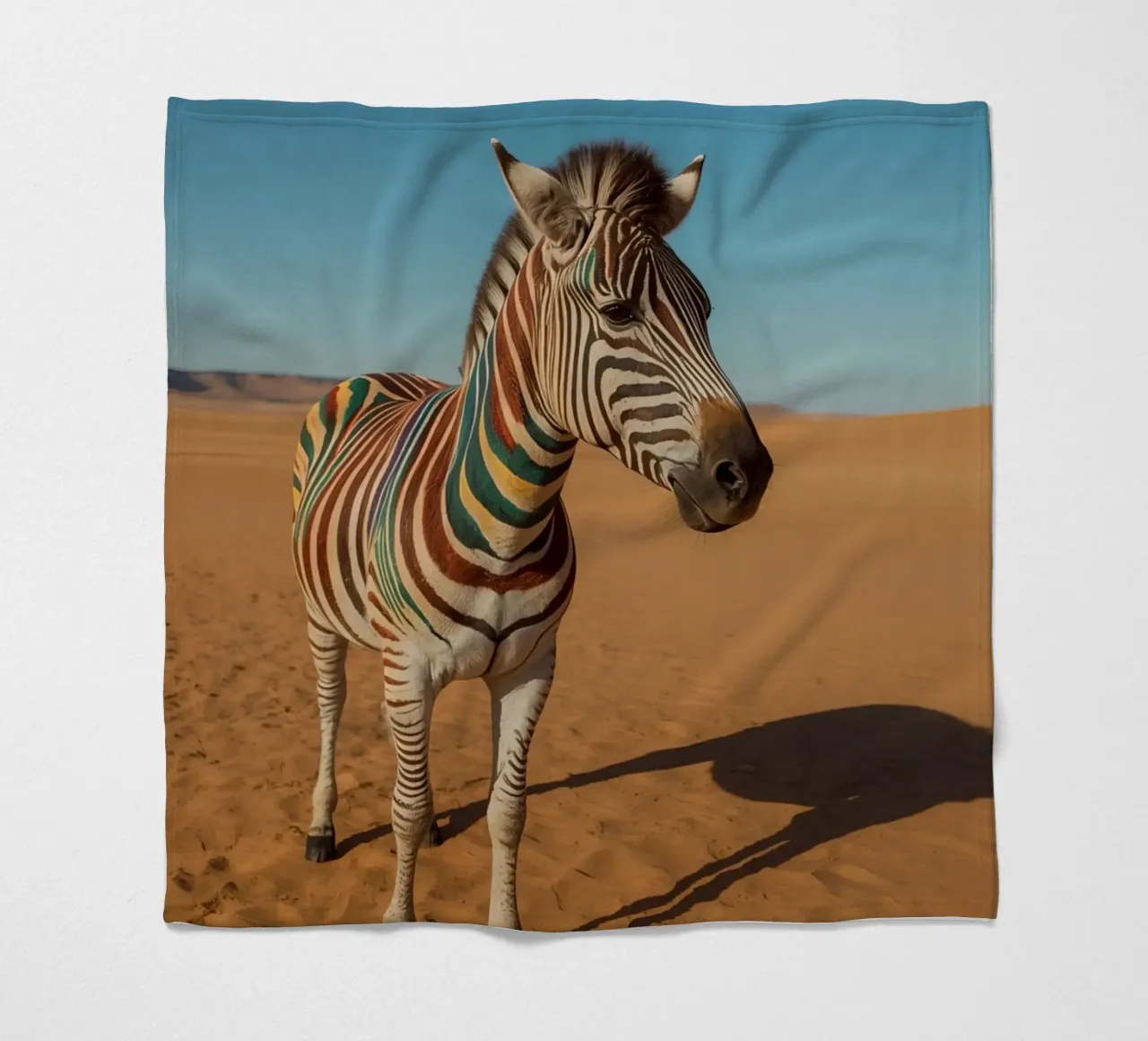 Zebra con strisce colorate nel deserto coperta in pile da DesignDoodle
