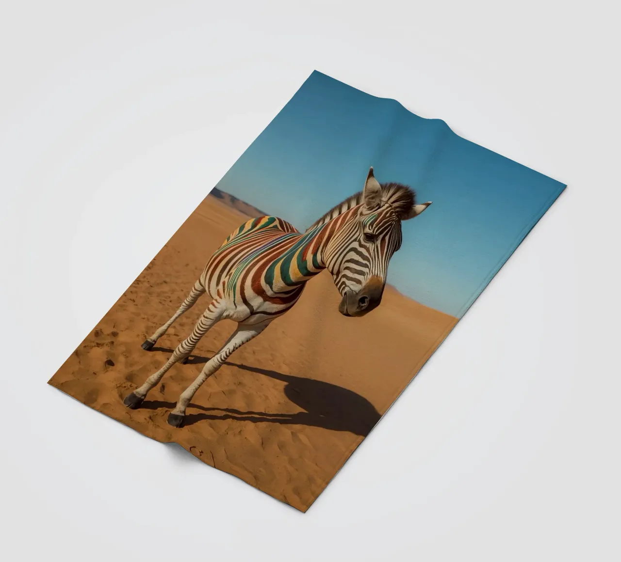 Zebra con strisce colorate nel deserto coperta in pile da DesignDoodle