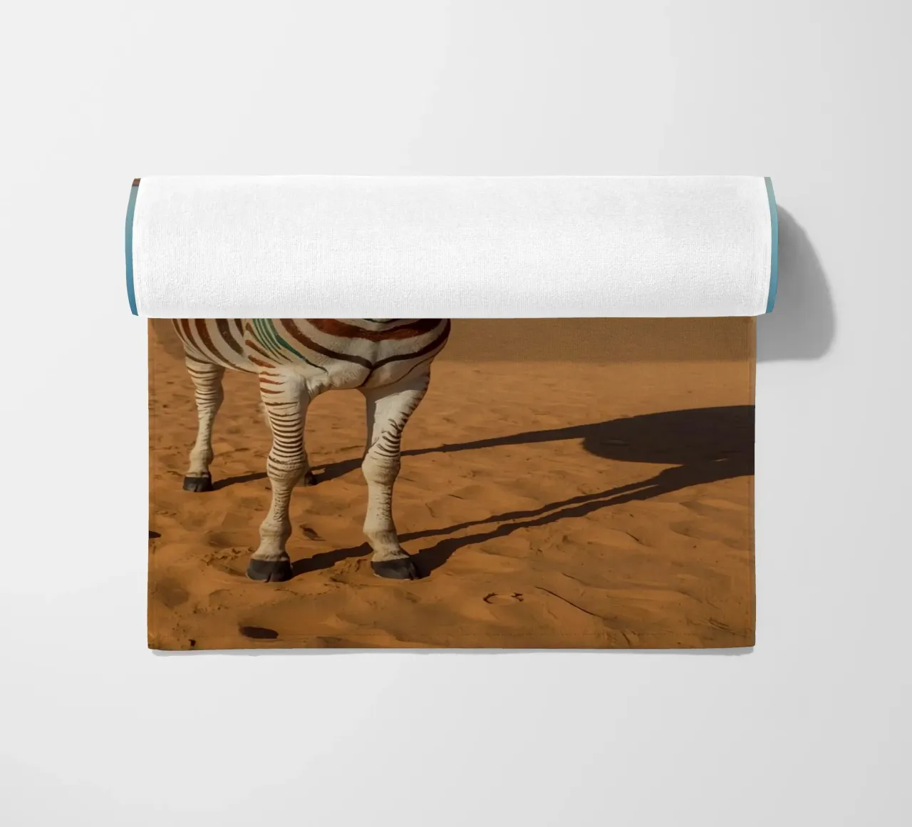 Zebra con strisce colorate nel deserto telo mare da DesignDoodle