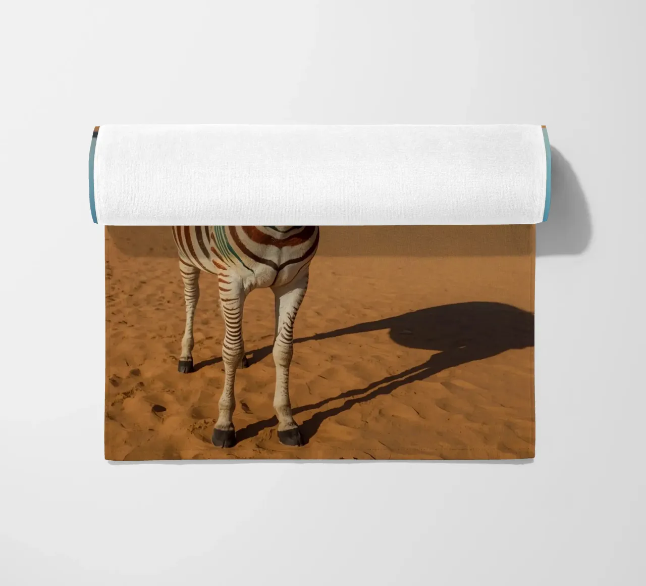 Zebra con strisce colorate nel deserto telo mare da DesignDoodle