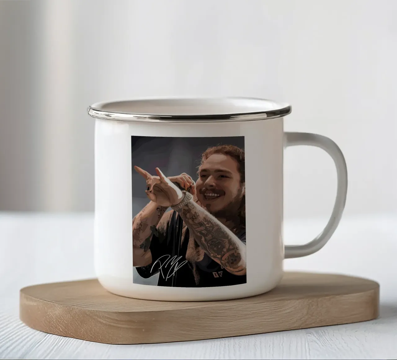 Post Malone Vector Kunst emaille mok van shiners