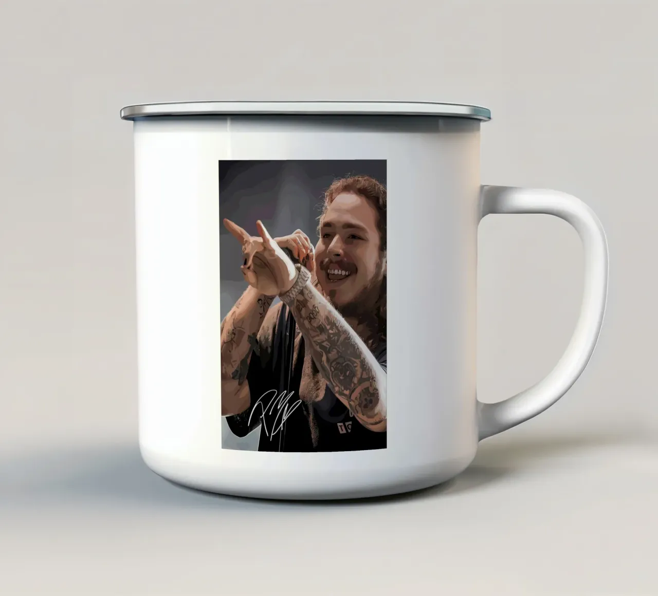 Post Malone Vector Kunst emaille mok van shiners