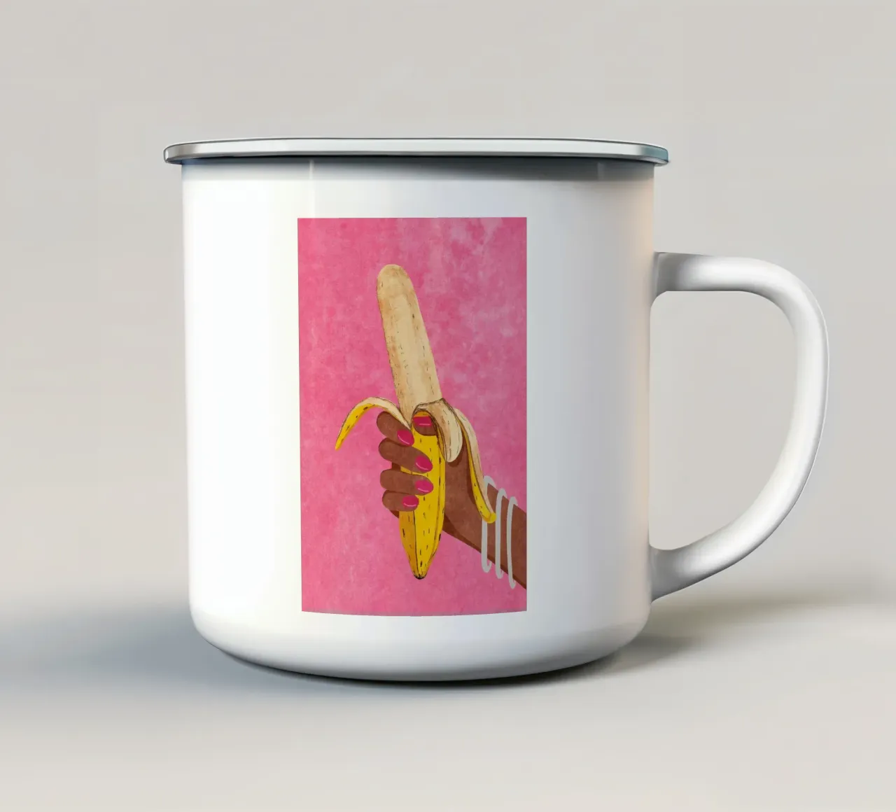 Banana tazza in smalto da mesa