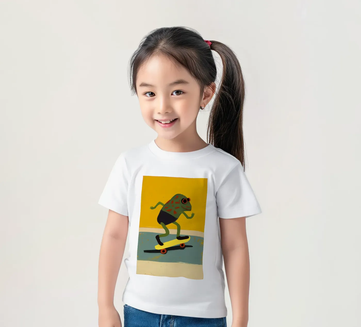 Skating Frog t-shirt bambini da treechild