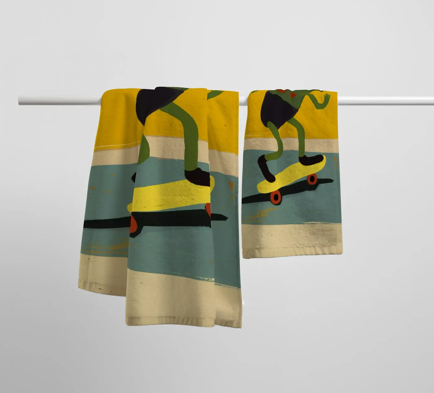 Skating Frog badhanddoek van treechild