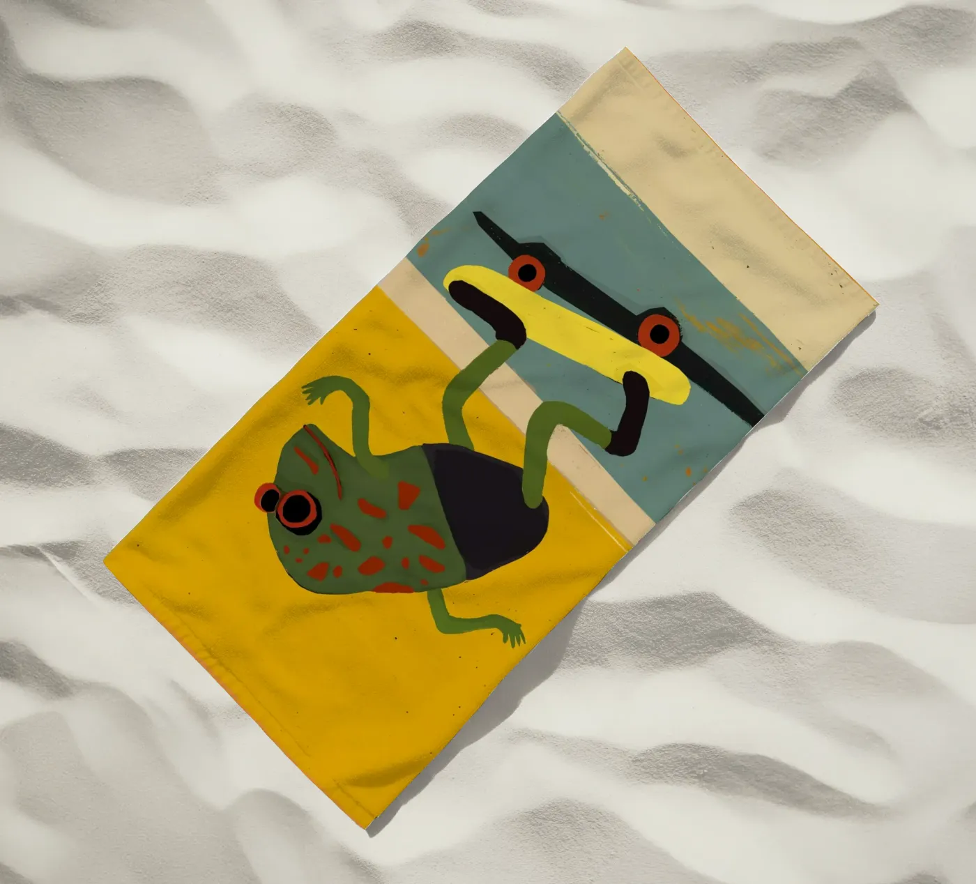 Skating Frog strandhanddoek van treechild