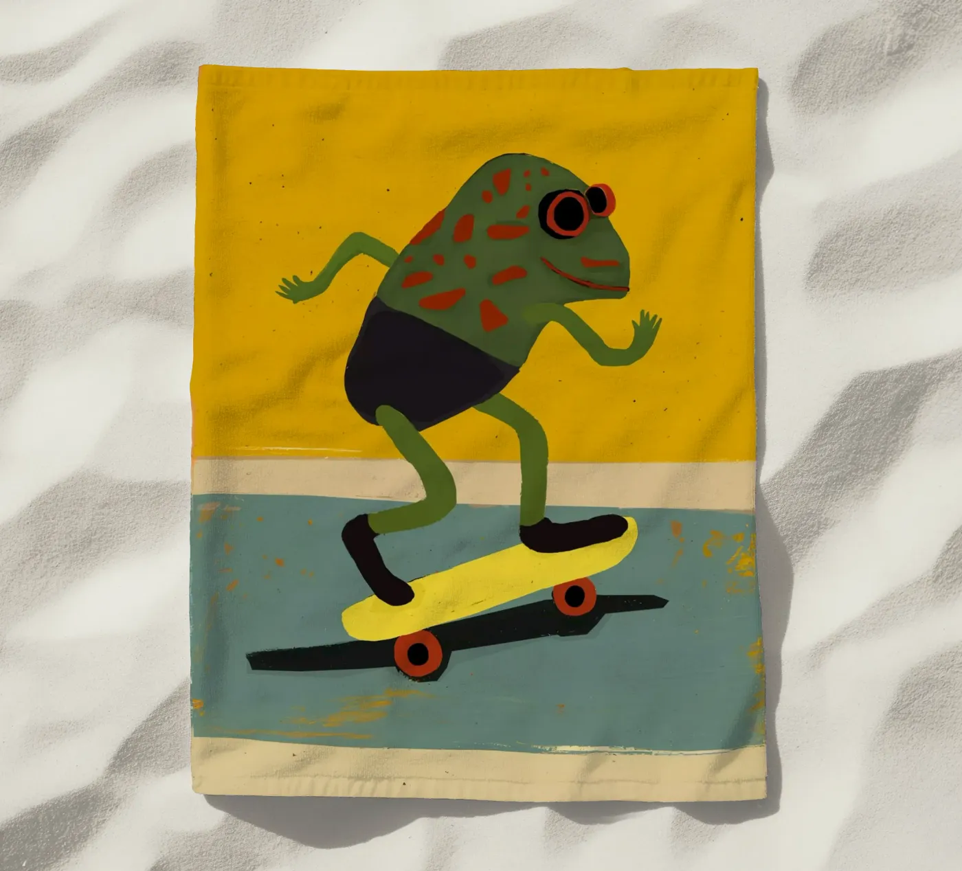 Skating Frog strandhanddoek van treechild