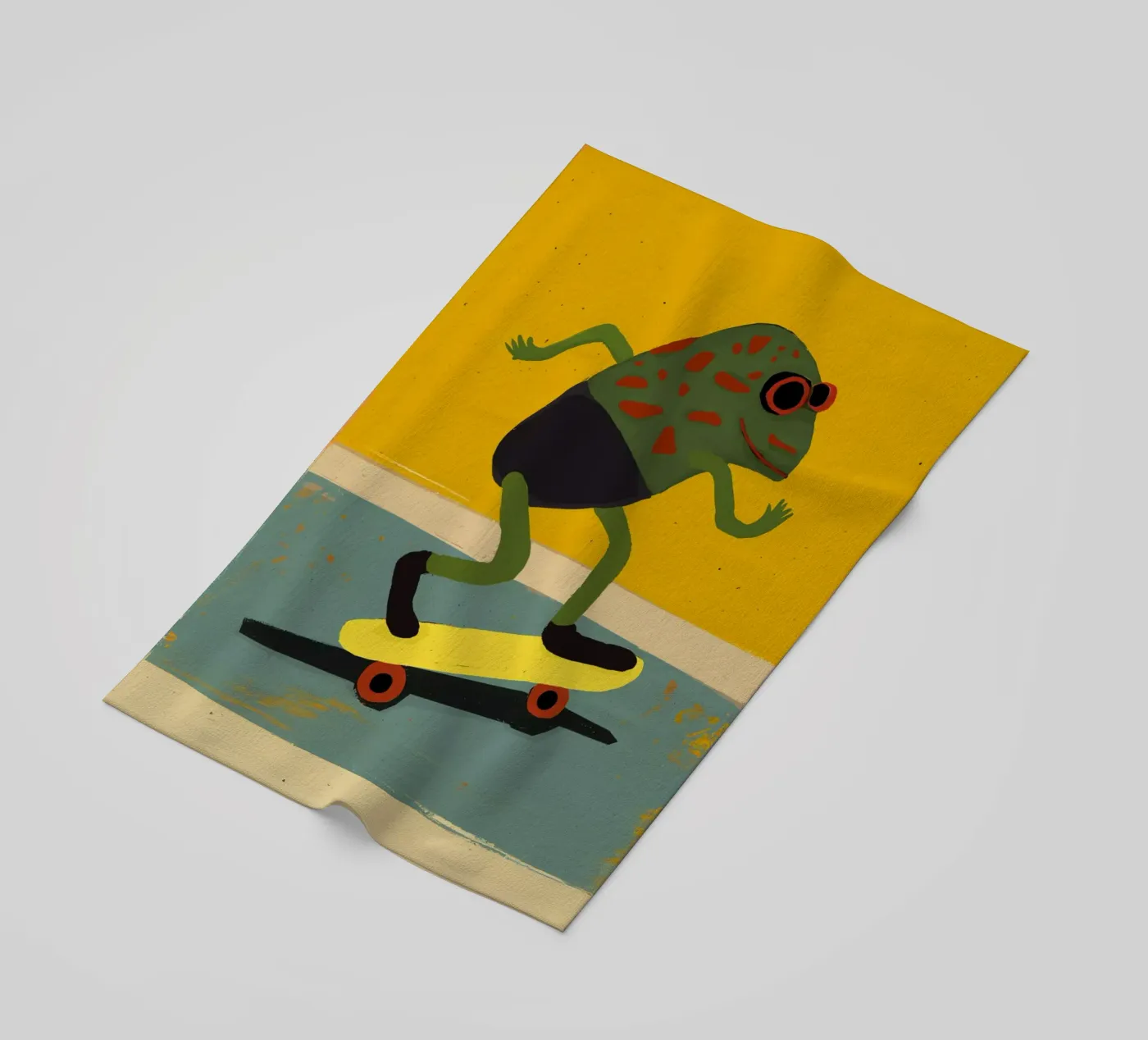 Skating Frog strandhanddoek van treechild