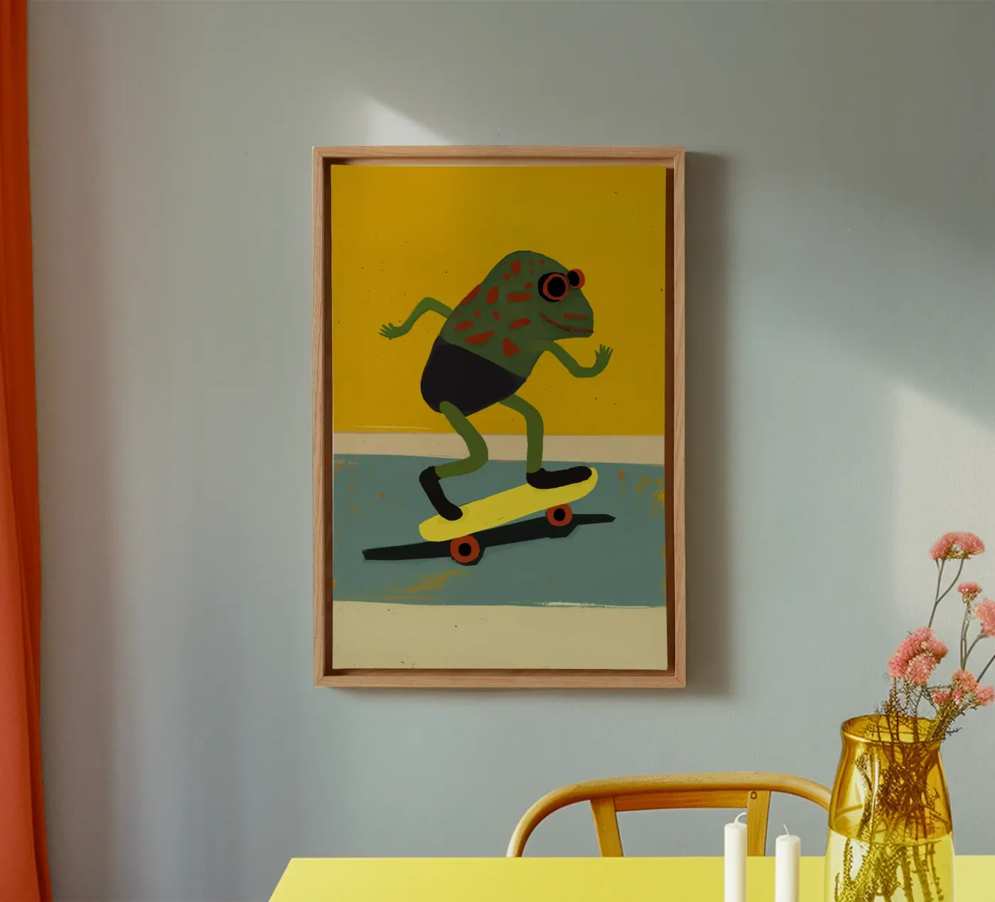 Skating Frog canvas van treechild