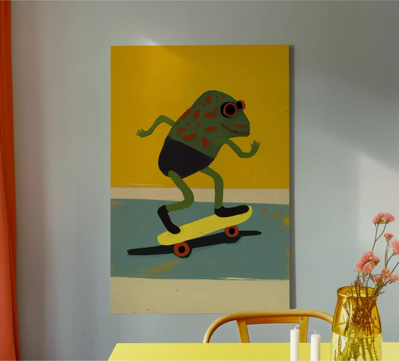 Skating Frog canvas van treechild