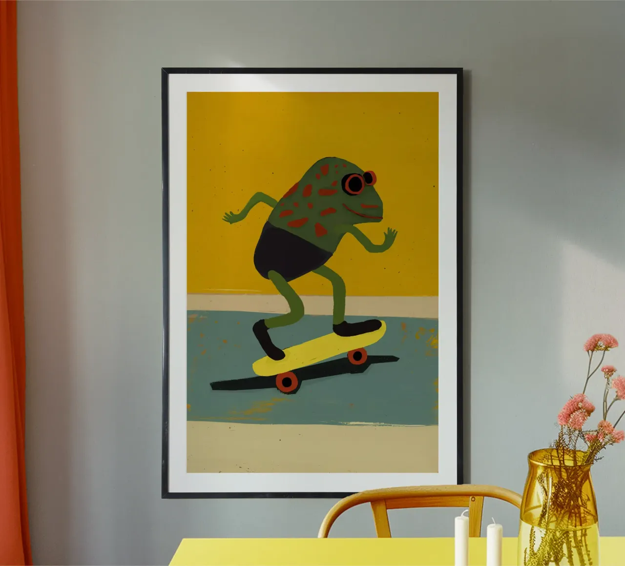Skating Frog carta hahnemühle da treechild