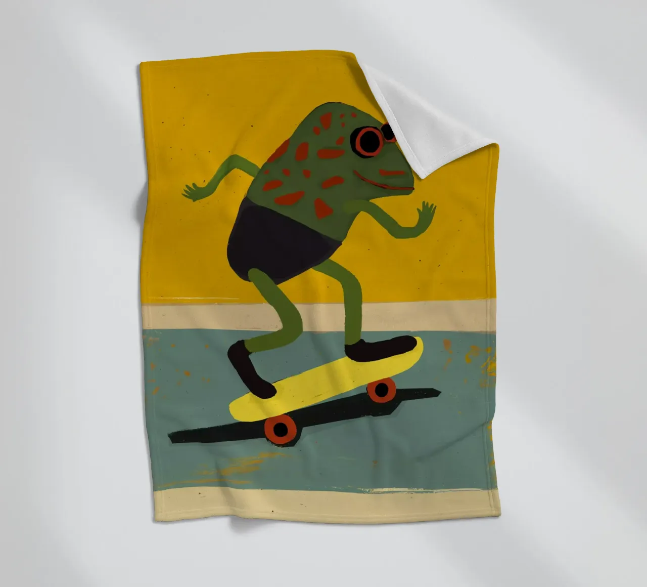 Skating Frog Fleecedecke von treechild