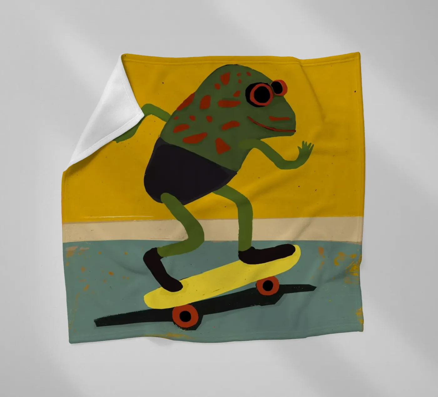 Skating Frog Fleecedecke von treechild