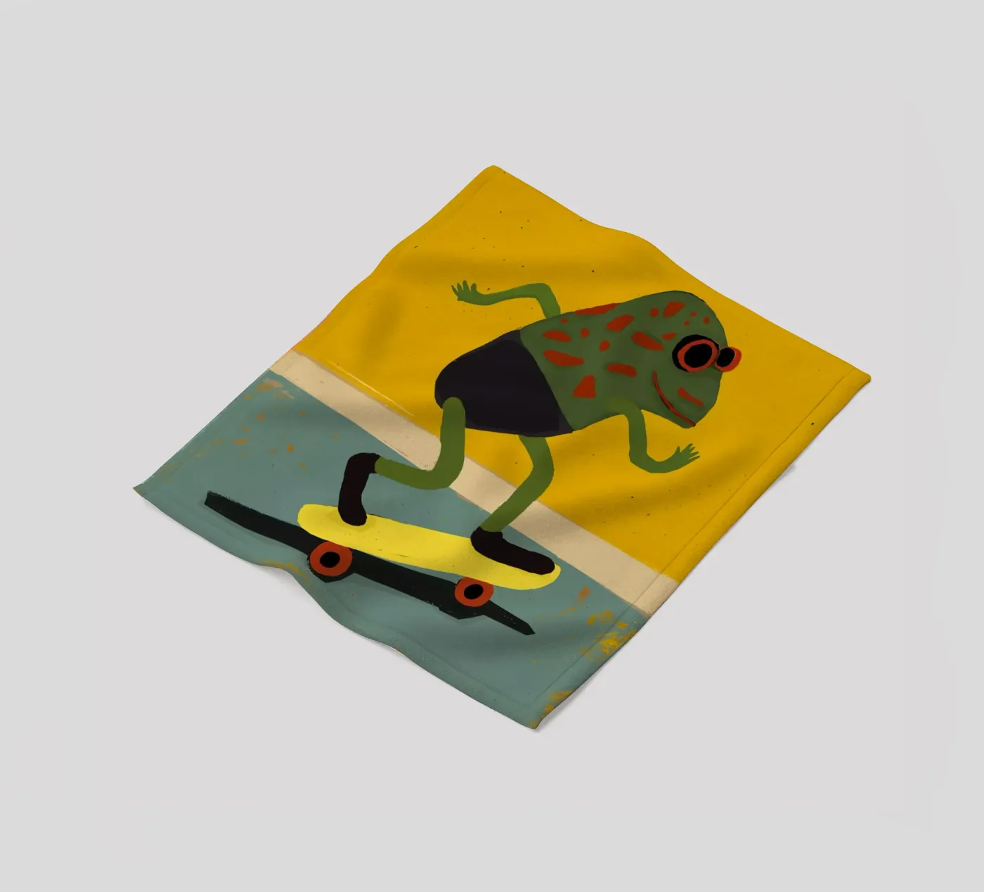 Skating Frog Fleecedecke von treechild