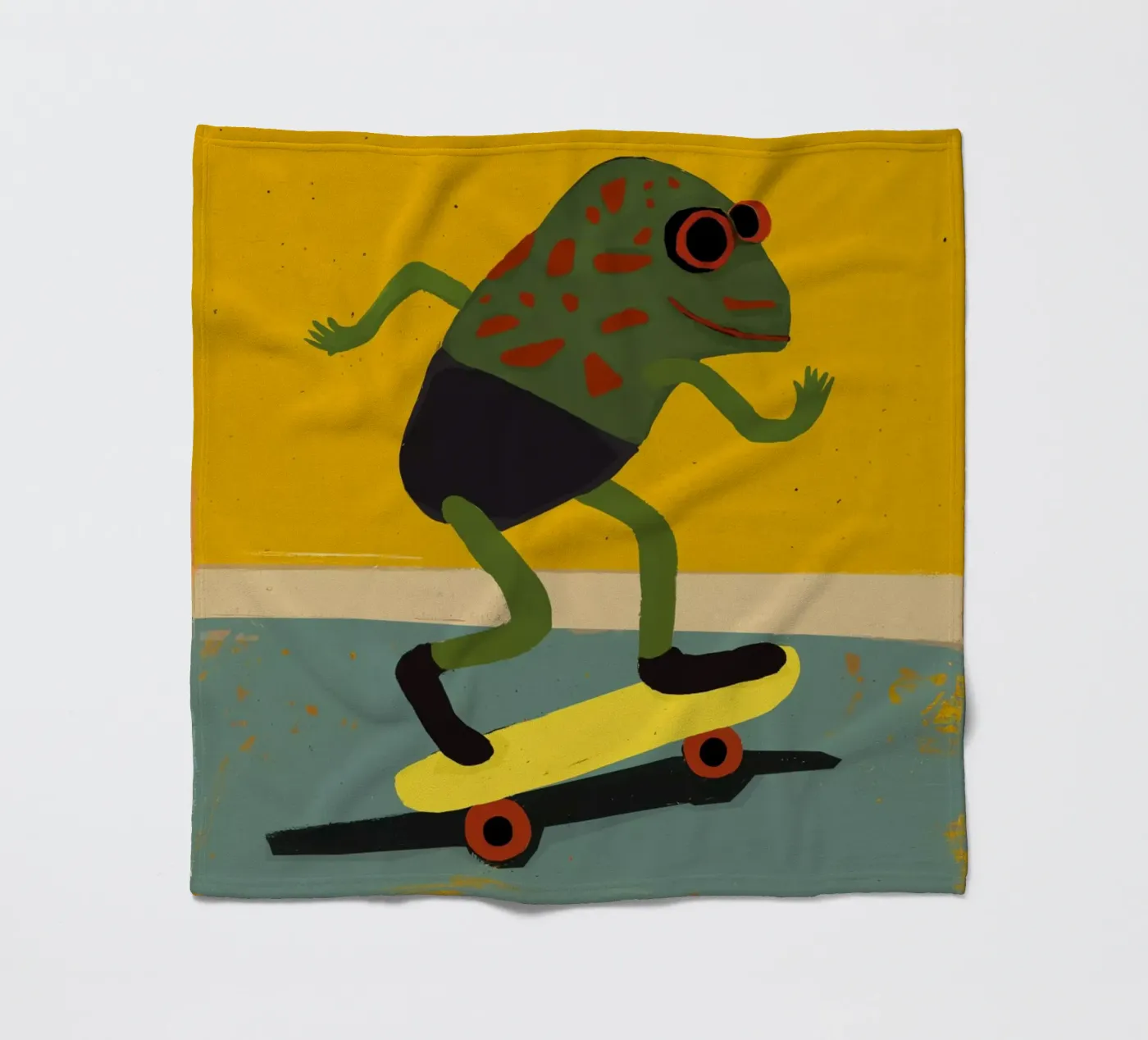 Skating Frog Fleecedecke von treechild