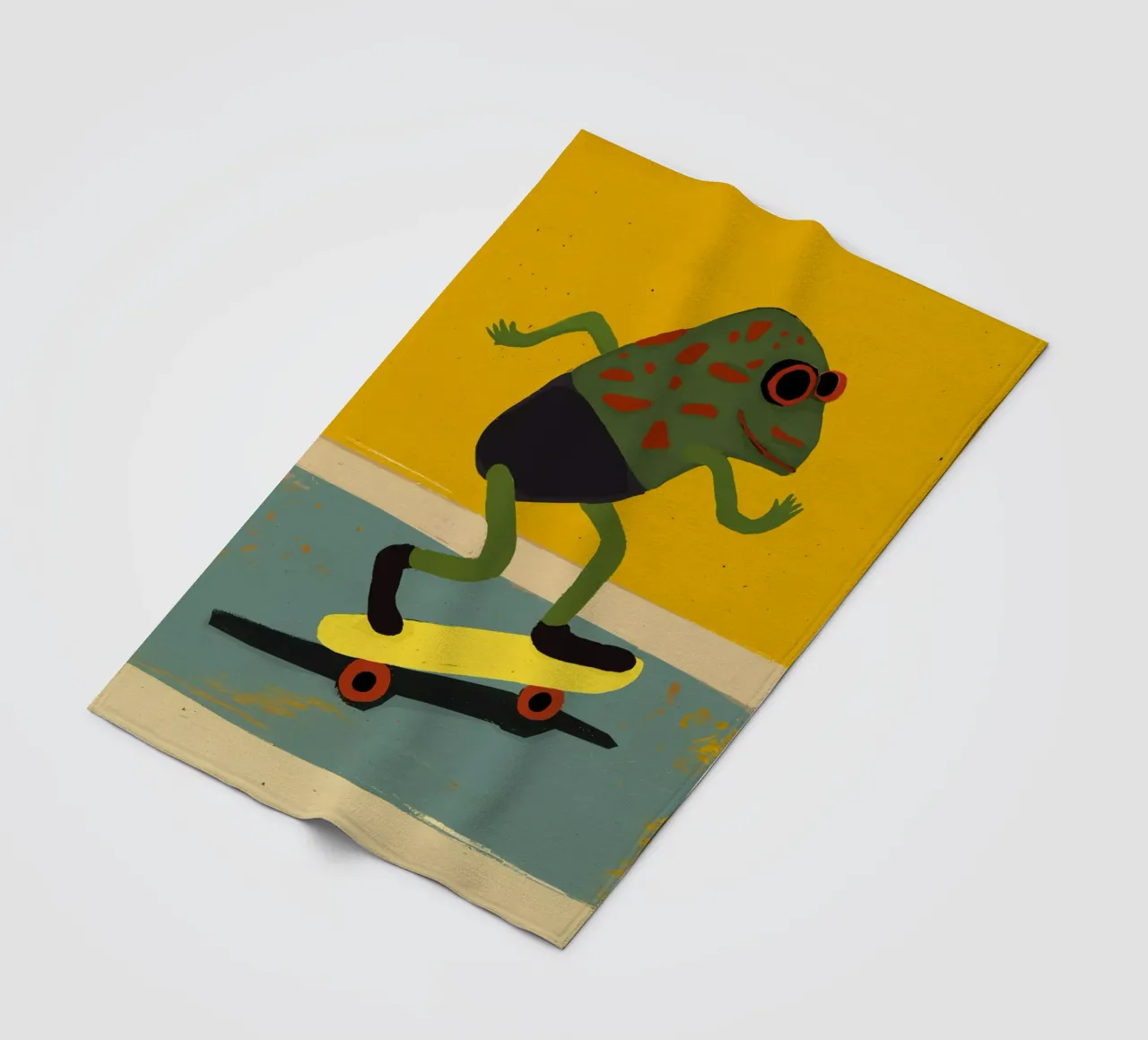 Skating Frog Fleecedecke von treechild