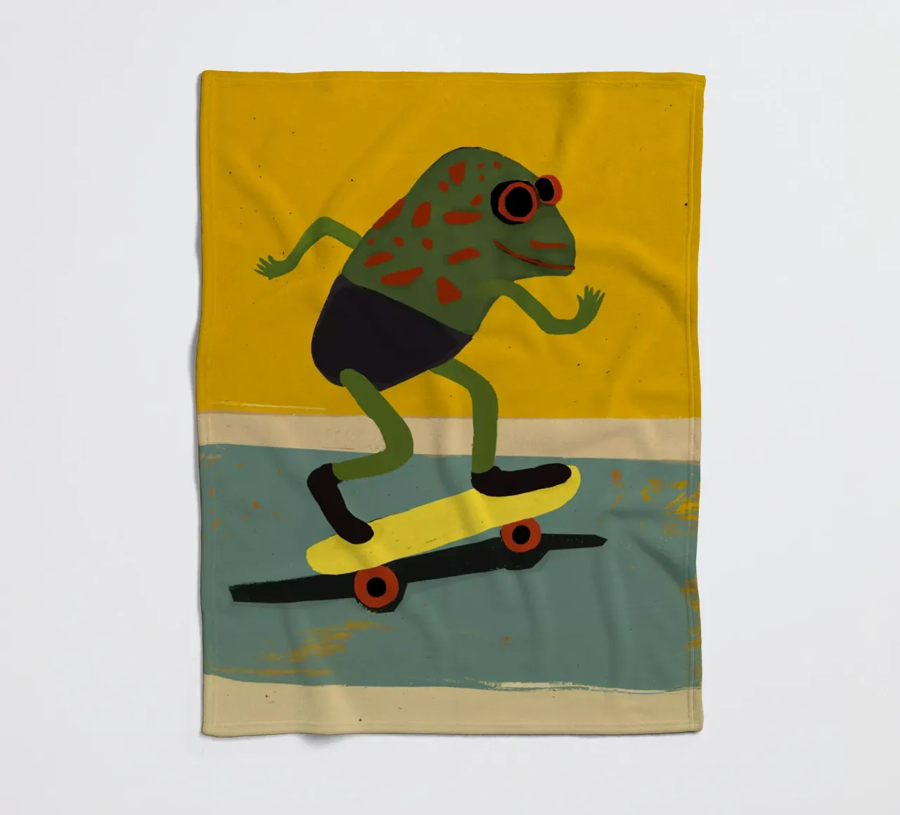Skating Frog Fleecedecke von treechild