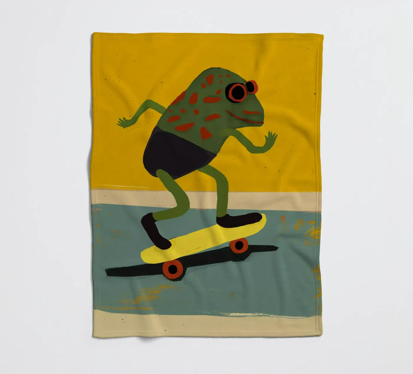 Skating Frog Fleecedecke von treechild