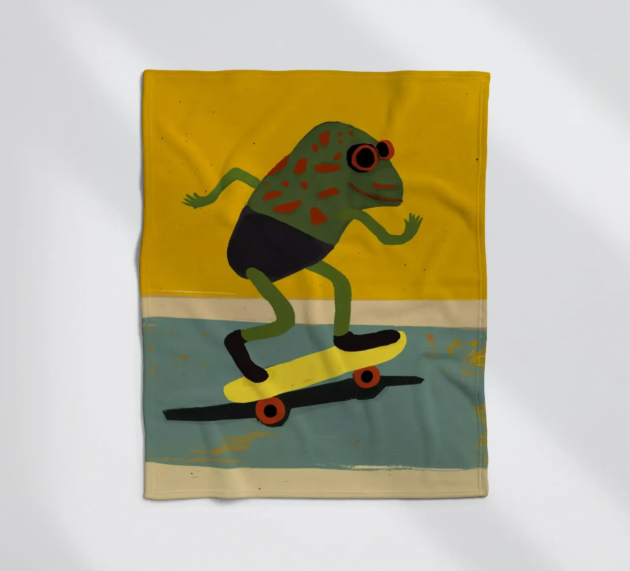 Skating Frog Fleecedecke von treechild