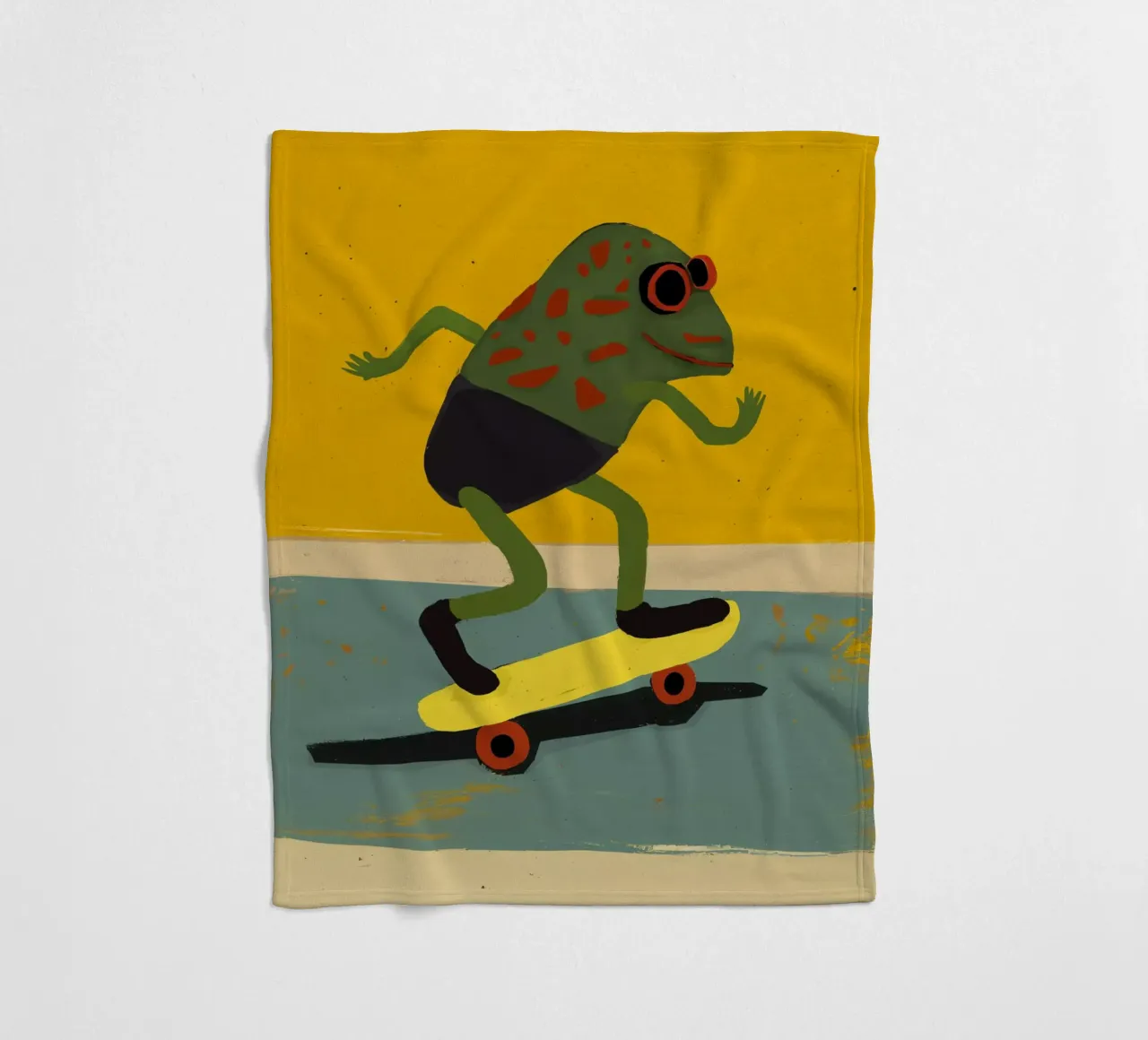 Skating Frog Fleecedecke von treechild