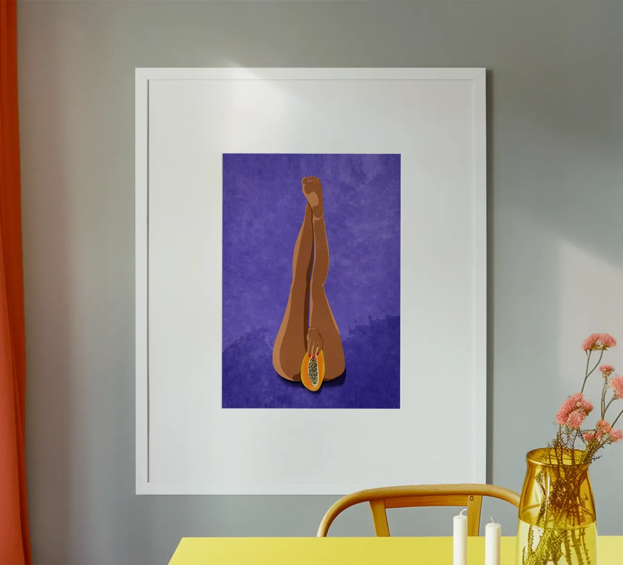 Papaya e gambe poster da mesa