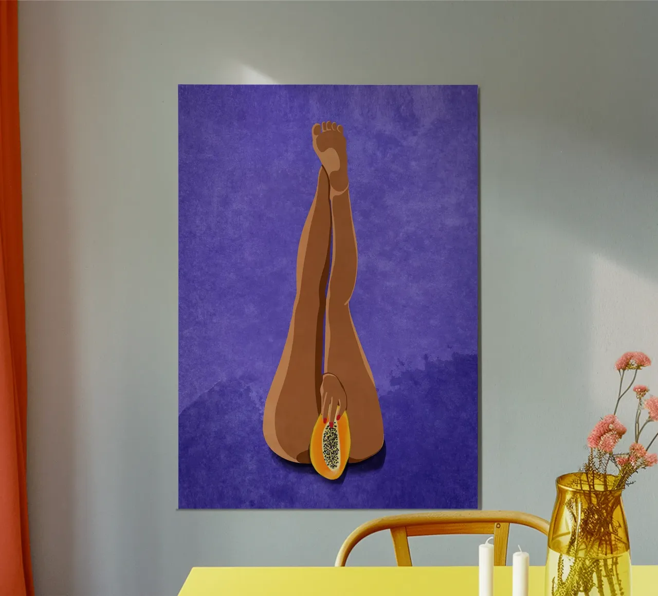 Papaya e gambe poster da mesa
