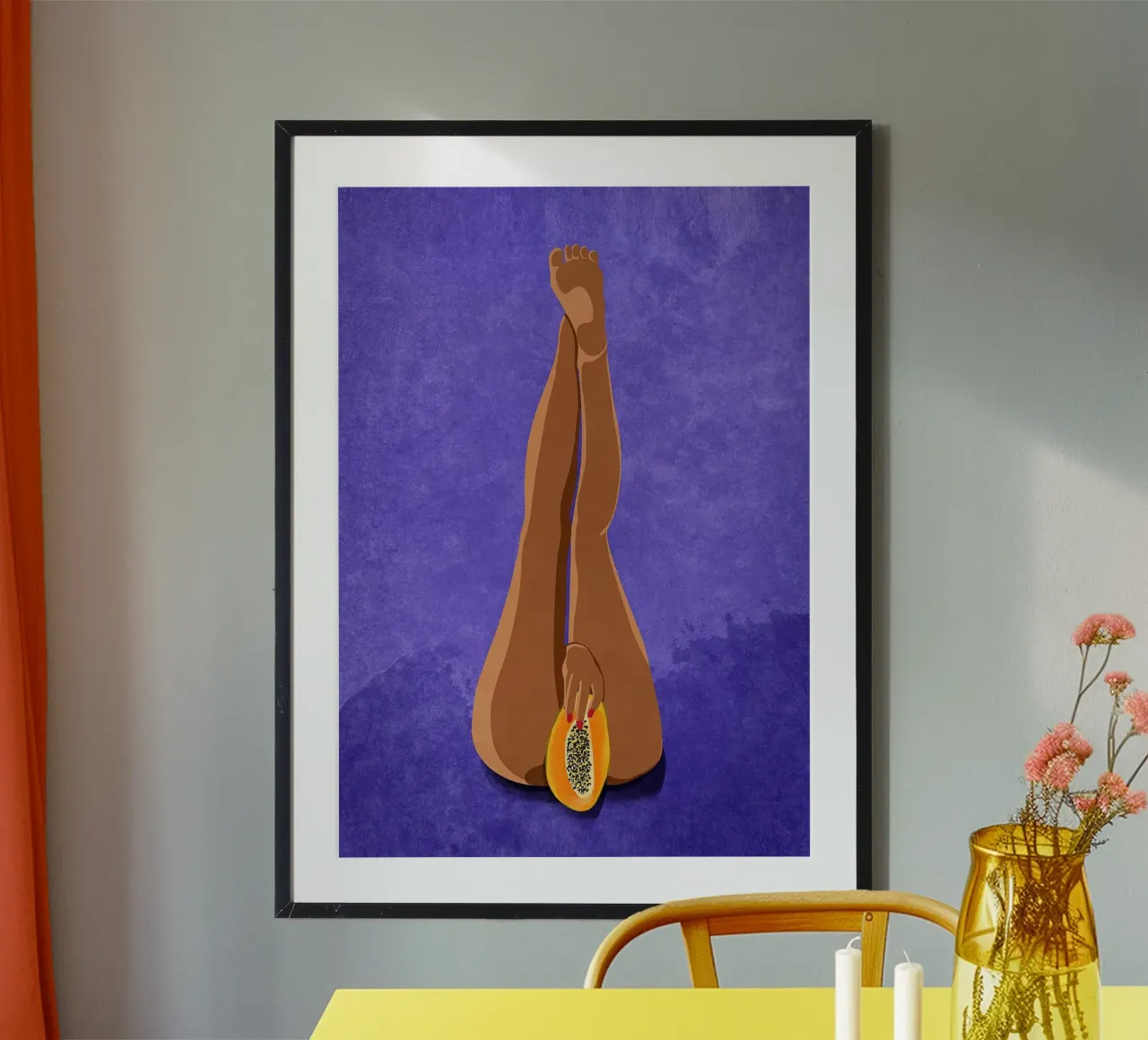 Papaya e gambe poster da mesa