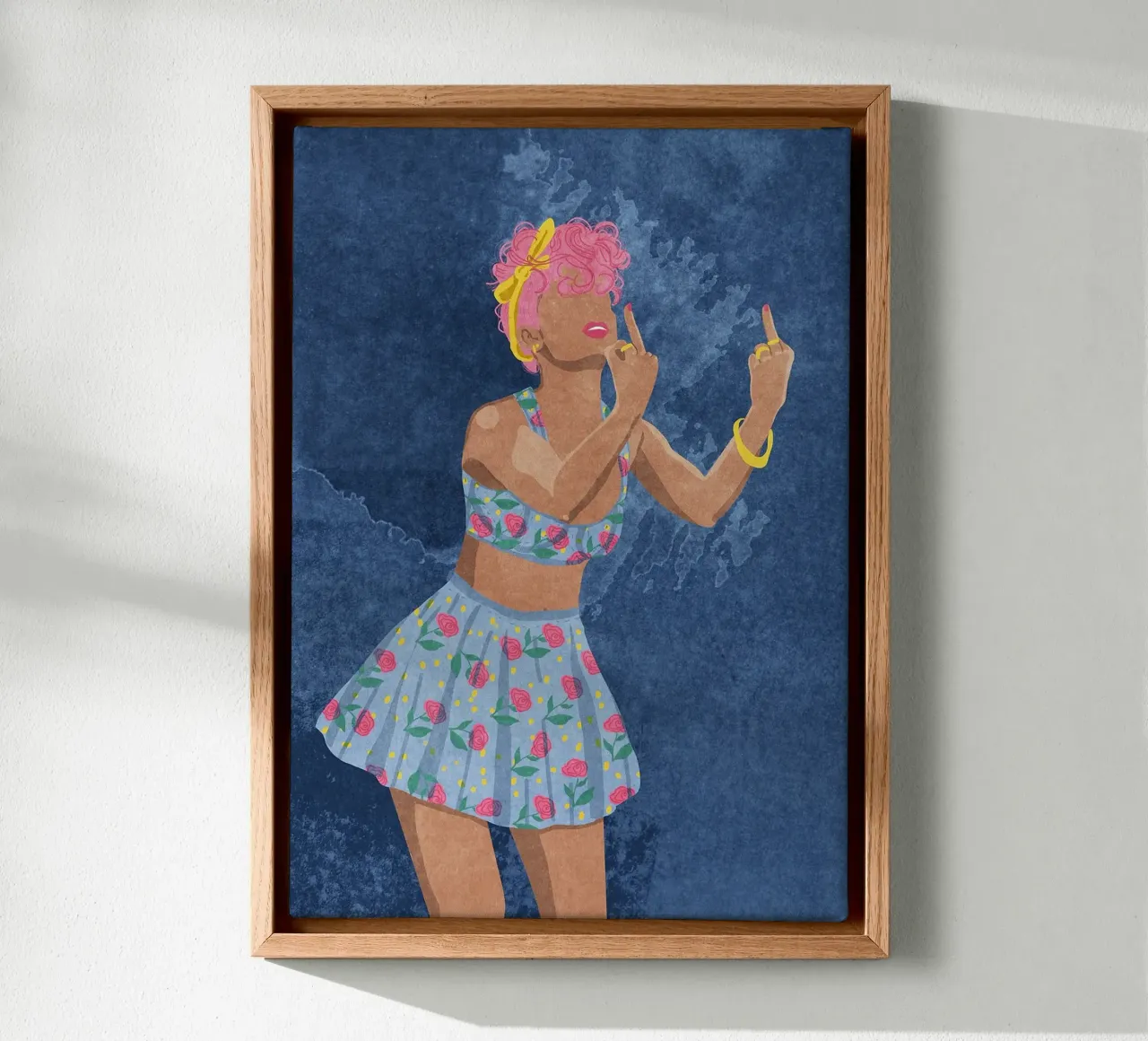 Opstandige vrouw canvas met Baklijst van mesa