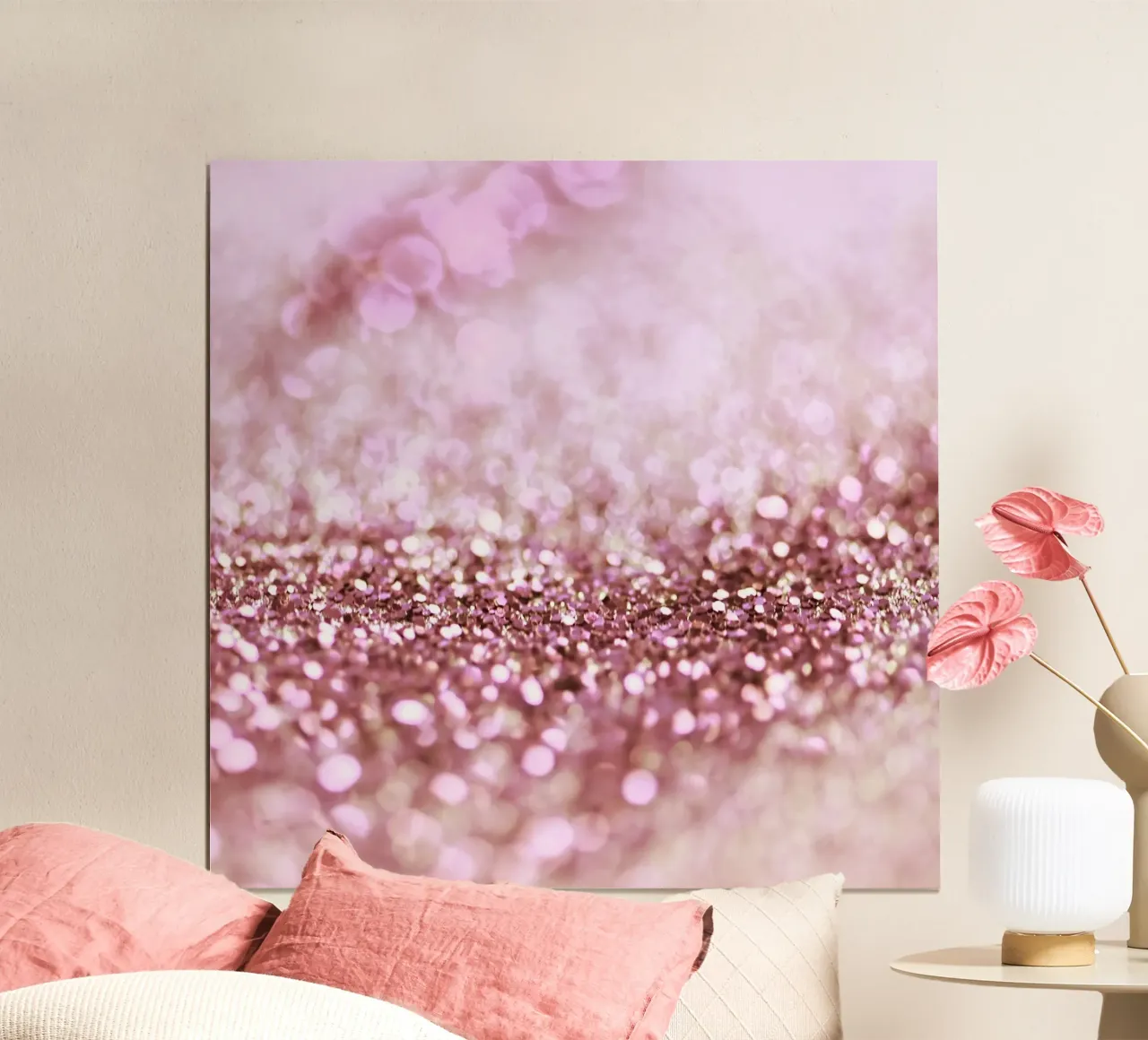 Sparkling Pink Glitter with Shimmering Luxe Illumination poster by Modern Muse