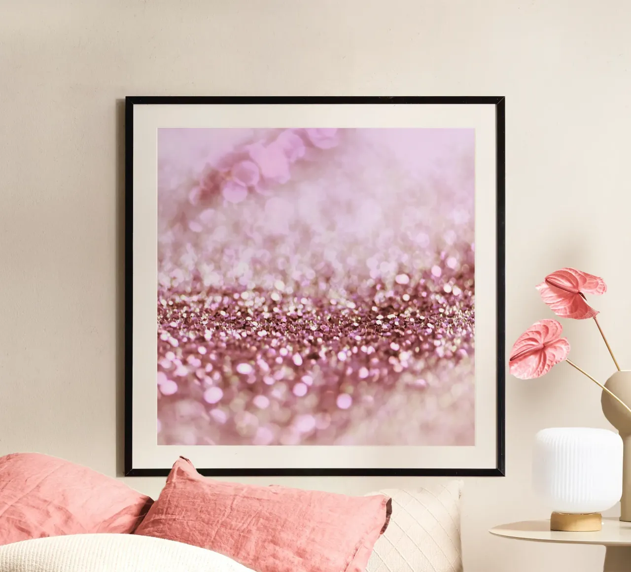 Sparkling Pink Glitter with Shimmering Luxe Illumination poster by Modern Muse