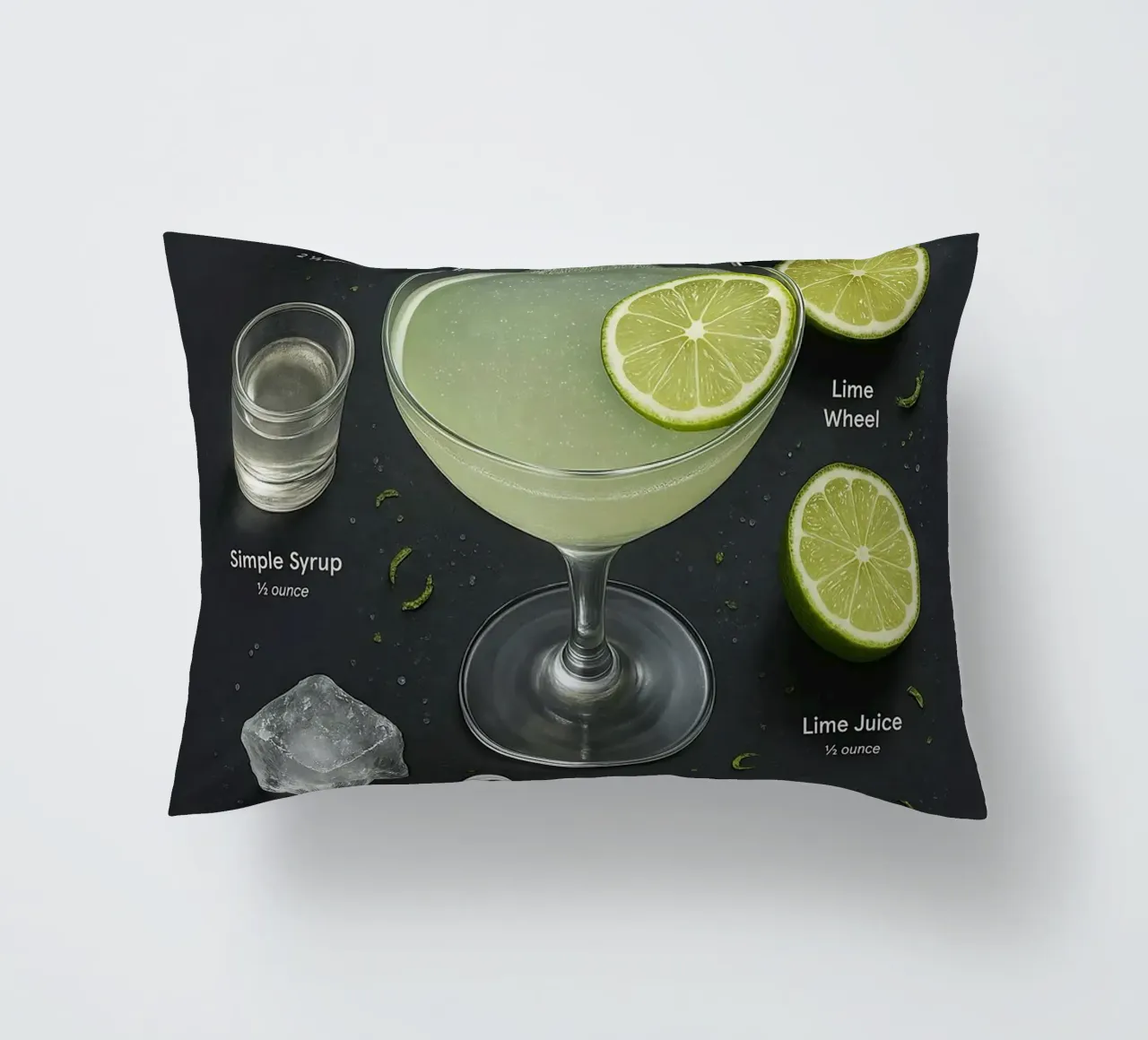 Poster per cocktail Gimlet - Gin e Lime Classico minimale cuscino da mesa