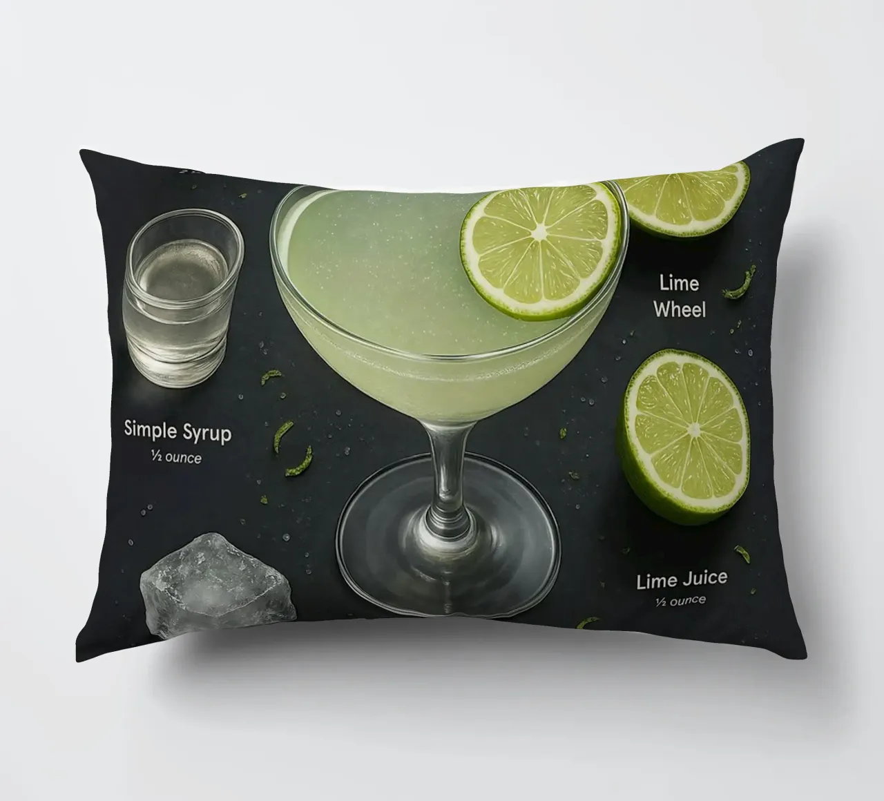 Poster per cocktail Gimlet - Gin e Lime Classico minimale cuscino da mesa