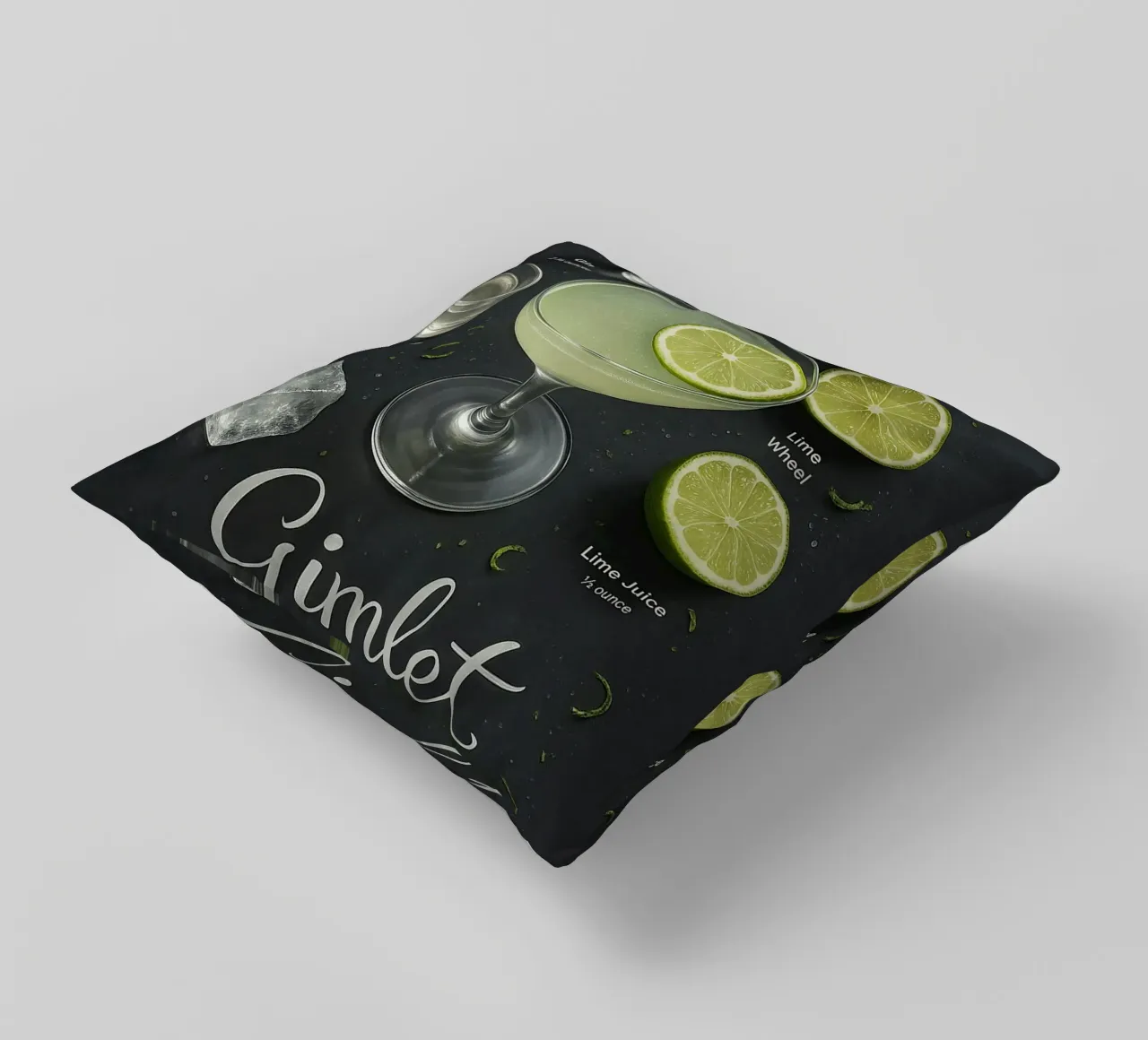 Poster per cocktail Gimlet - Gin e Lime Classico minimale cuscino da mesa