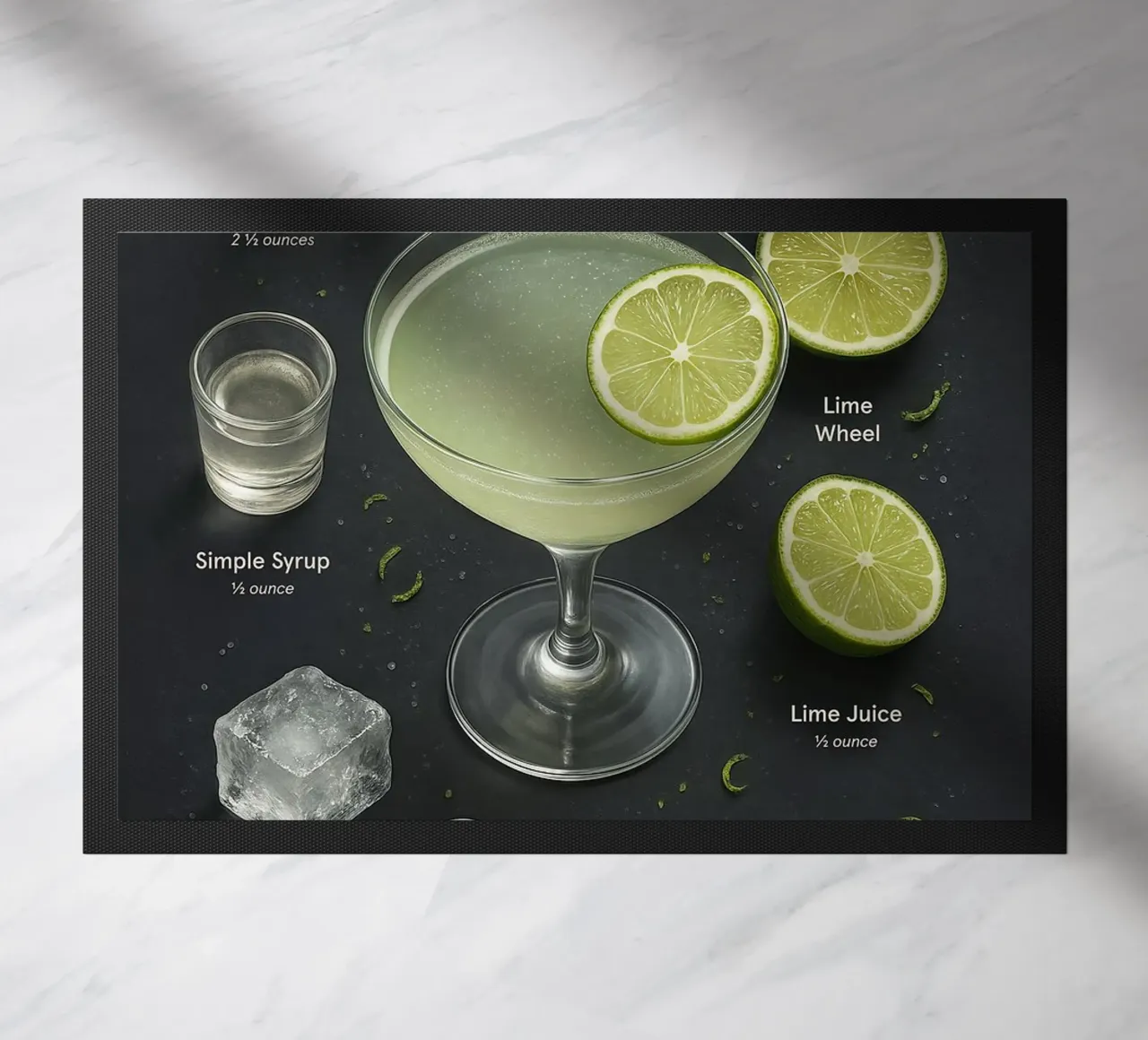 Poster per cocktail Gimlet - Gin e Lime Classico minimale zerbino da mesa