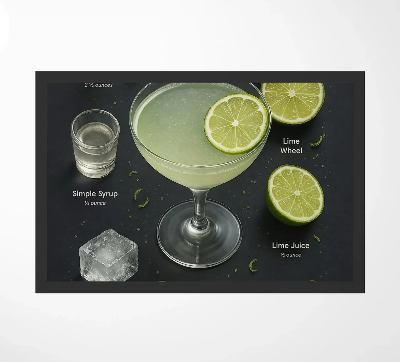 Poster per cocktail Gimlet - Gin e Lime Classico minimale zerbino da mesa