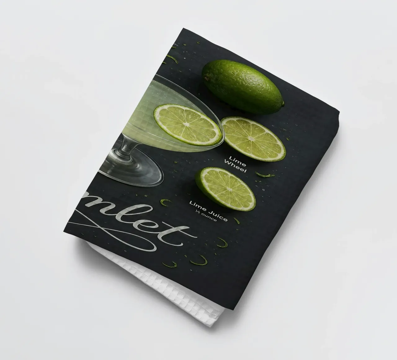 Poster per cocktail Gimlet - Gin e Lime Classico minimale canovaccio da cucina da mesa