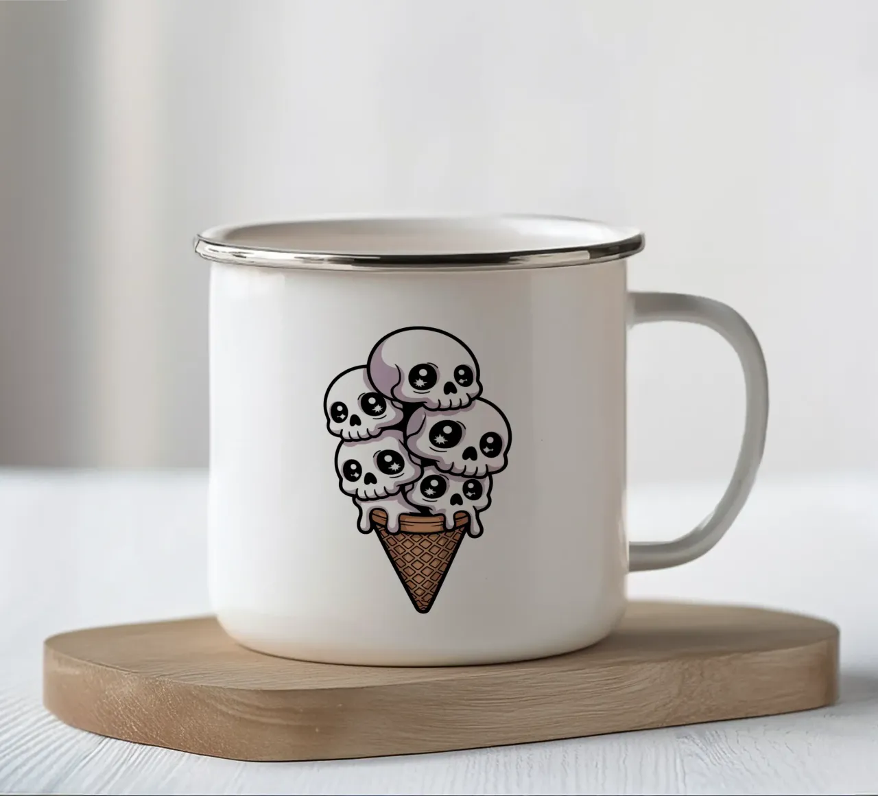 Skull Ice Cream tazza in smalto da Sasyall Graphics