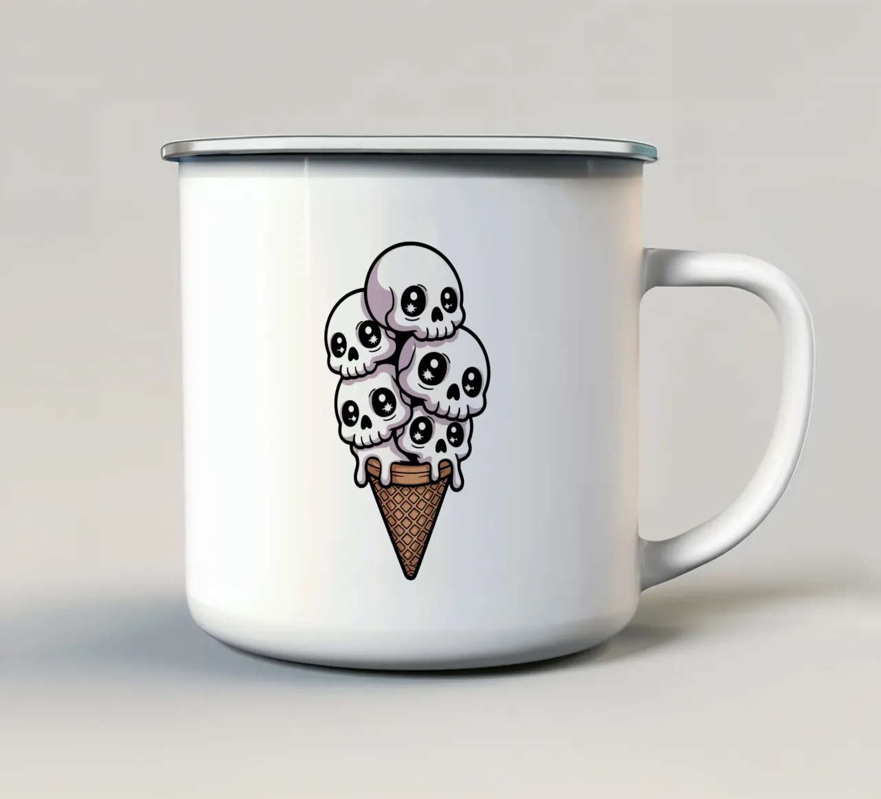 Skull Ice Cream tazza in smalto da Sasyall Graphics