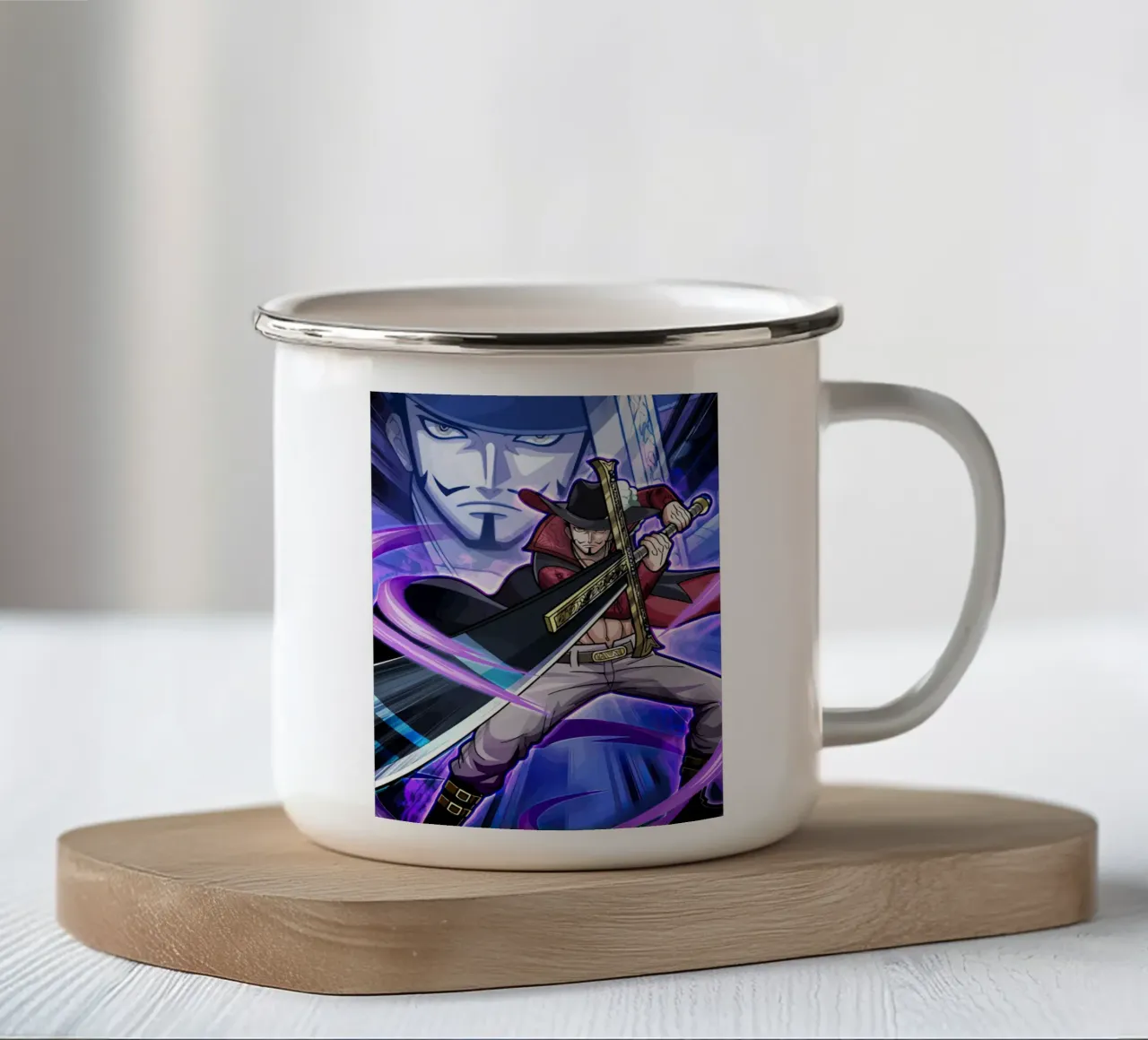 Black Mihawk One Piece tazza in smalto da Dumery Art