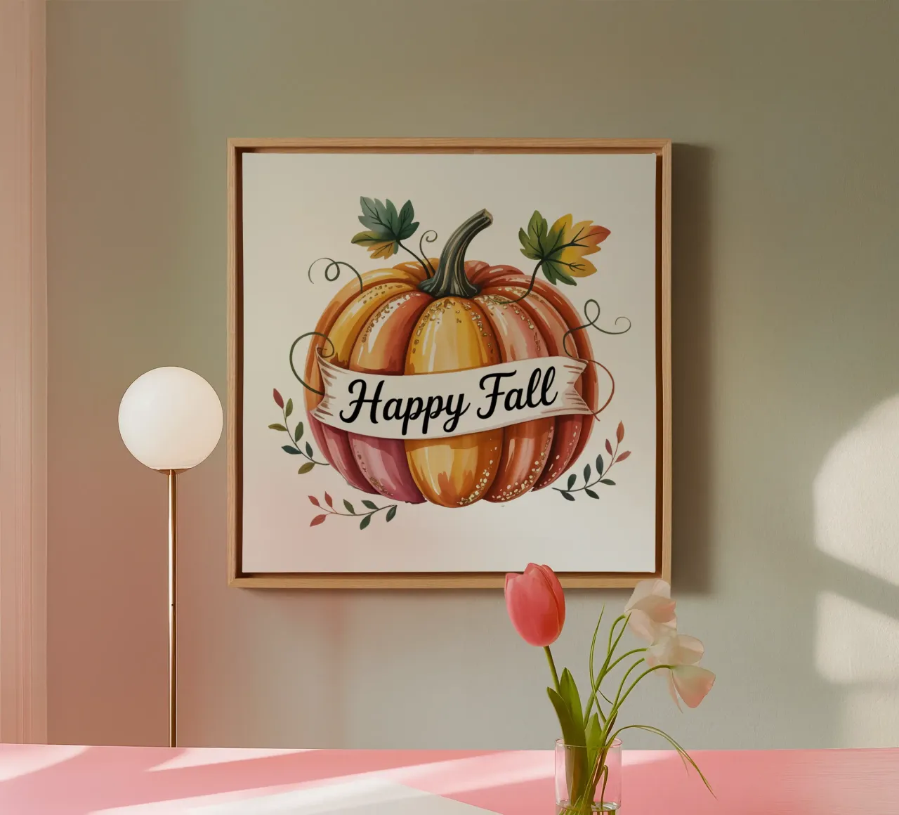 Buon autunno tela con Cornice a cassetta da Sasyall Graphics
