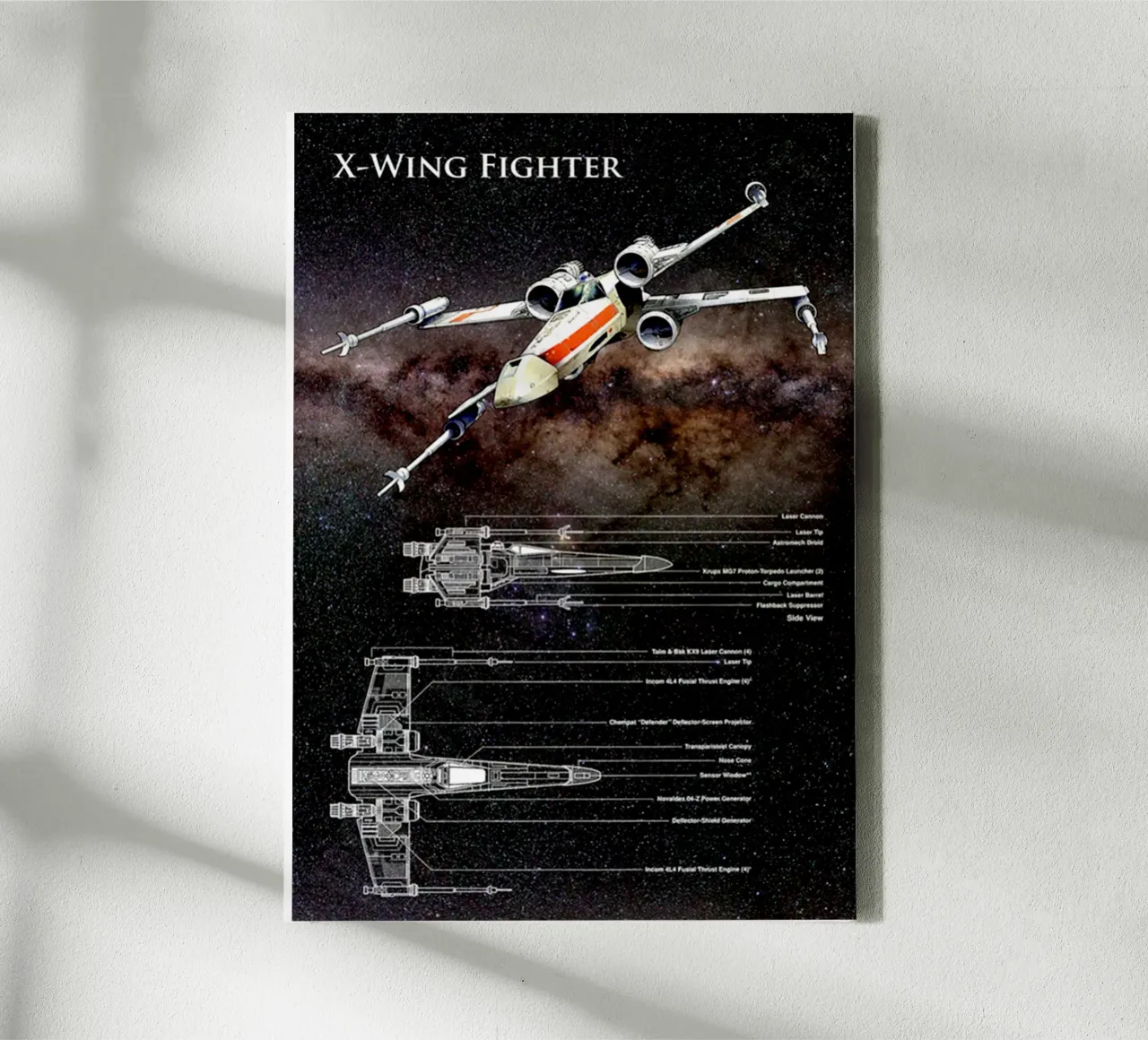 X - Wing Figther Essentieel T-shirt canvas met Baklijst van jamsa_ve