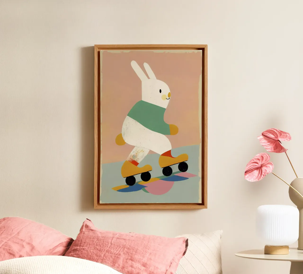 Skating Bunny No 2 canvas by treechild