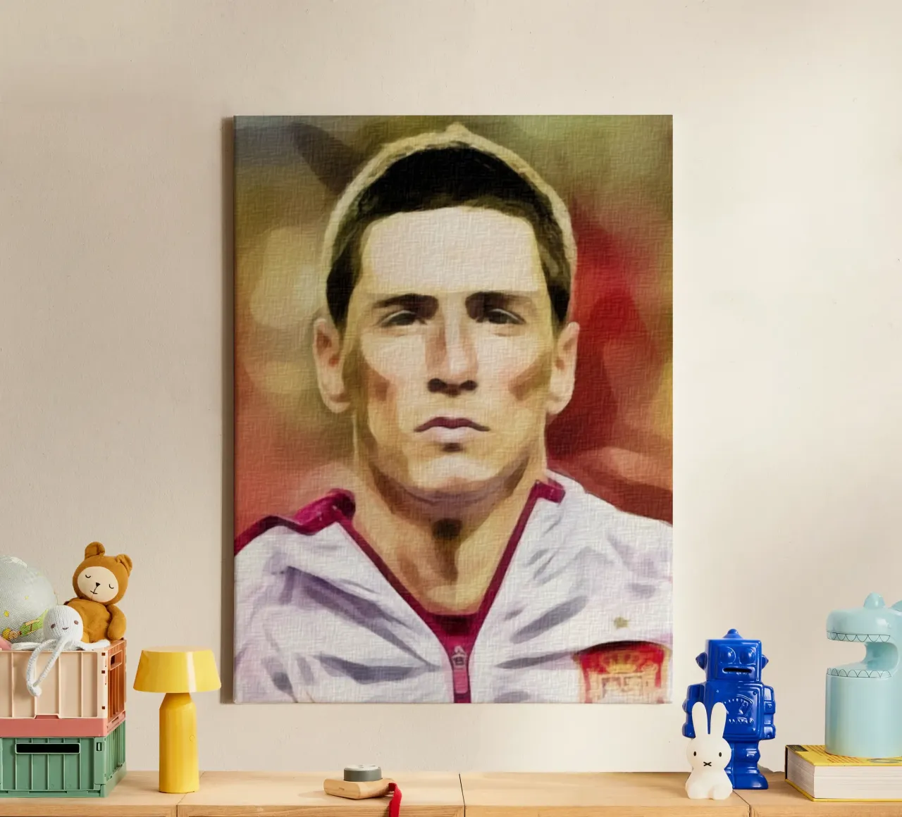 Fernando Torres in nationale ploeg Spanje canvas met Baklijst van dan band
