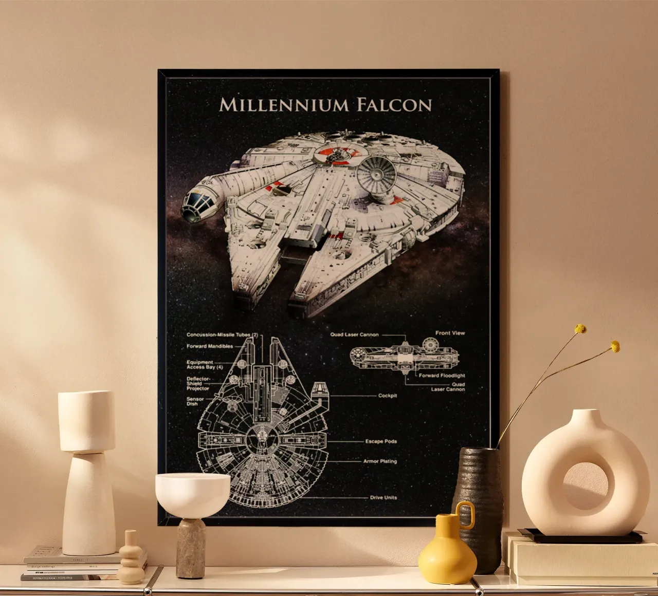 Maglietta classica Millenium Falcon poster da jamsa_ve