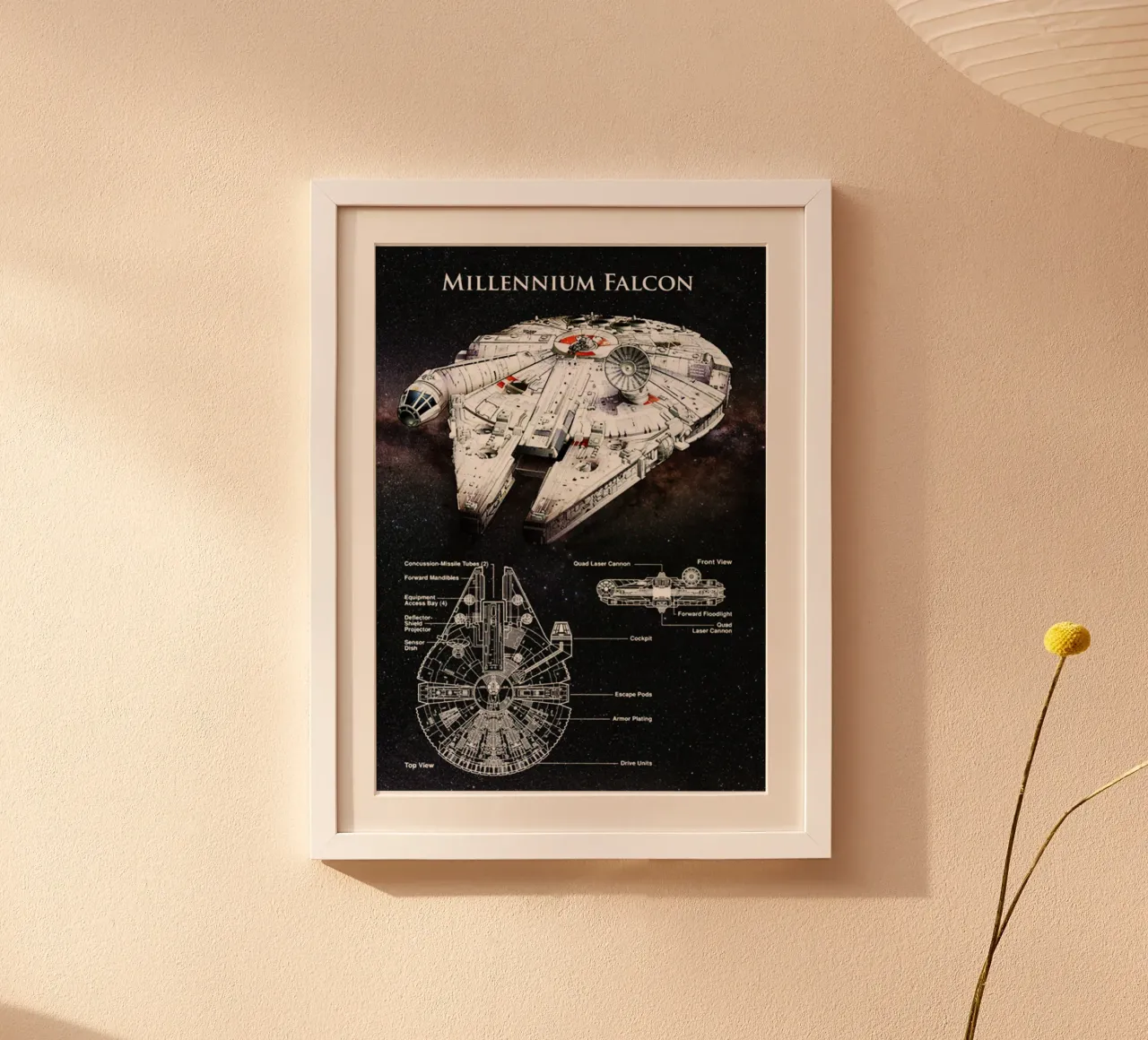 Maglietta classica Millenium Falcon poster da jamsa_ve