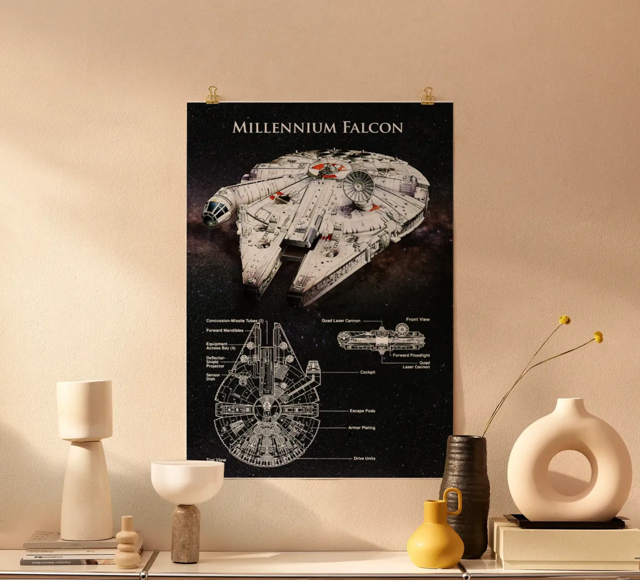 Maglietta classica Millenium Falcon poster da jamsa_ve